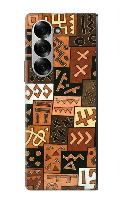 S3460 マリ芸術 Mali Art Pattern Samsung Galaxy Z Fold 7 バックケース、フリップケース・カバー