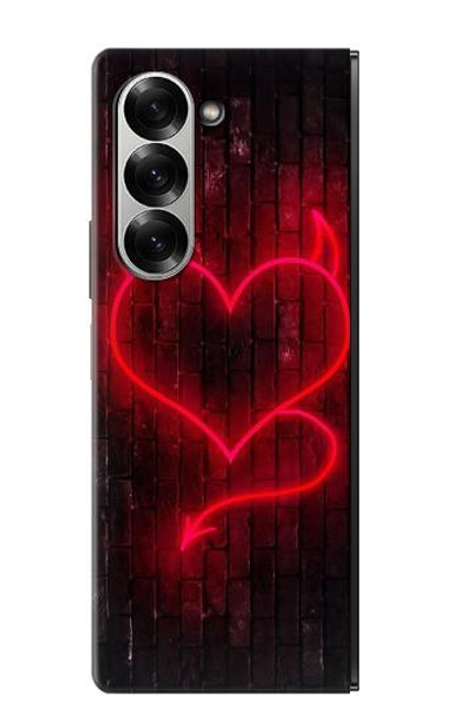S3682 デビルハート Devil Heart Samsung Galaxy Z Fold 7 バックケース、フリップケース・カバー