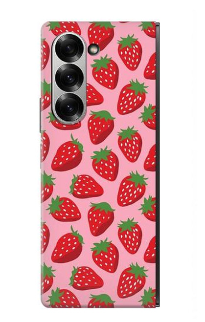 S3719 いちご柄 Strawberry Pattern Samsung Galaxy Z Fold 7 バックケース、フリップケース・カバー