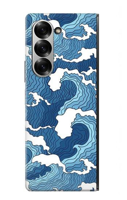S3751 波のパターン Wave Pattern Samsung Galaxy Z Fold 7 バックケース、フリップケース・カバー
