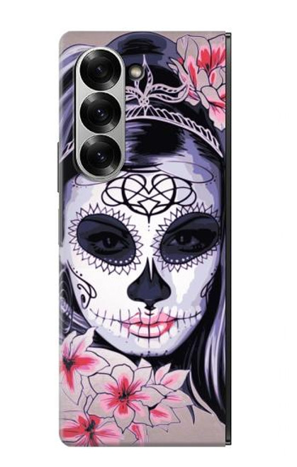 S3821 シュガースカルスチームパンクガールゴシック Sugar Skull Steam Punk Girl Gothic Samsung Galaxy Z Fold 7 バックケース、フリップケース・カバー