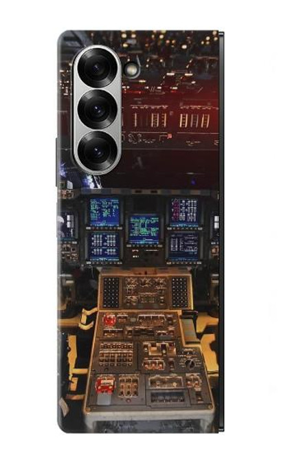 S3836 飛行機のコックピット Airplane Cockpit Samsung Galaxy Z Fold 7 バックケース、フリップケース・カバー