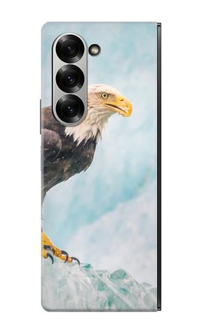 S3843 白頭ワシと氷 Bald Eagle On Ice Samsung Galaxy Z Fold 7 バックケース、フリップケース・カバー