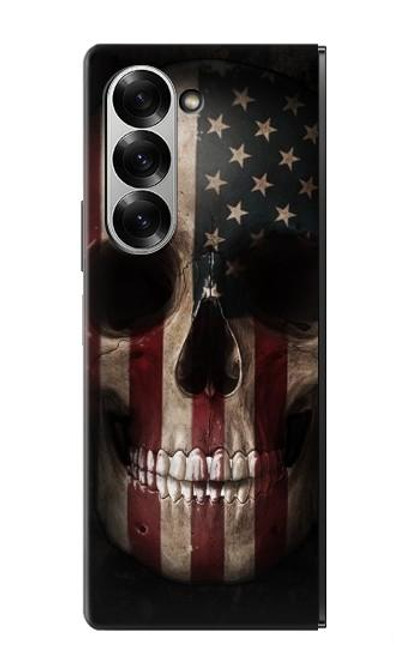 S3850 アメリカの国旗の頭蓋骨 American Flag Skull Samsung Galaxy Z Fold 7 バックケース、フリップケース・カバー