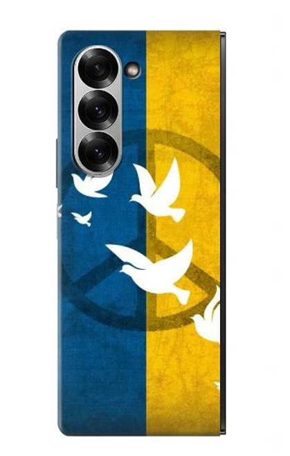 S3857 平和鳩 ウクライナの旗 Peace Dove Ukraine Flag Samsung Galaxy Z Fold 7 バックケース、フリップケース・カバー