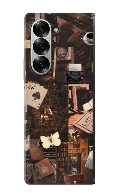 S3877 ダークアカデミア Dark Academia Samsung Galaxy Z Fold 7 バックケース、フリップケース・カバー