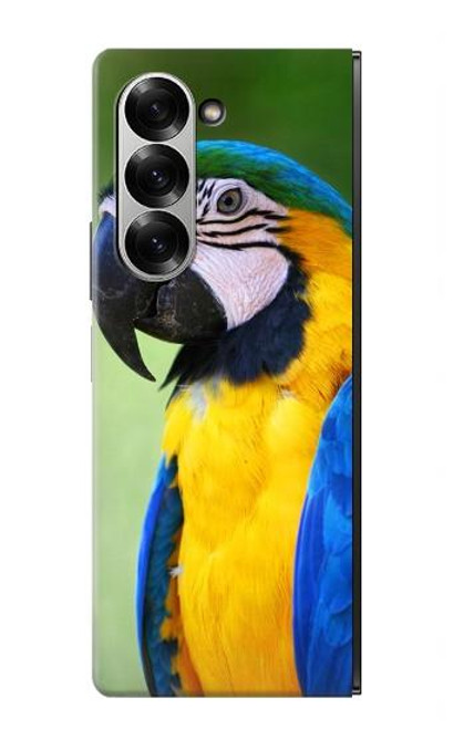 S3888 コンゴウインコの顔の鳥 Macaw Face Bird Samsung Galaxy Z Fold 7 バックケース、フリップケース・カバー