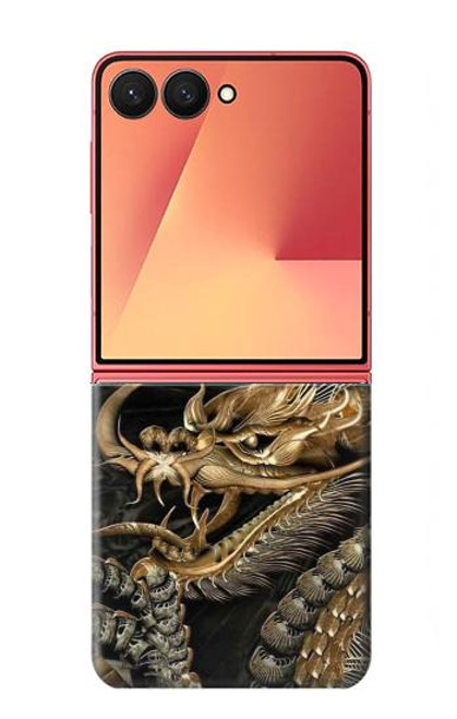 S0426 ゴールドドラゴン Gold Dragon Samsung Galaxy Z Flip 7 バックケース、フリップケース・カバー