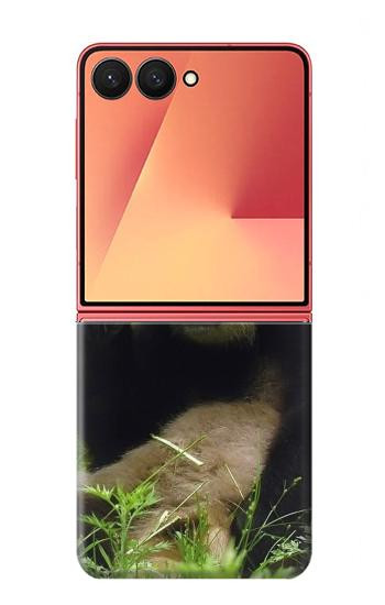 S1073 パンダは食べるのが楽しみ Panda Enjoy Eating Samsung Galaxy Z Flip 7 バックケース、フリップケース・カバー