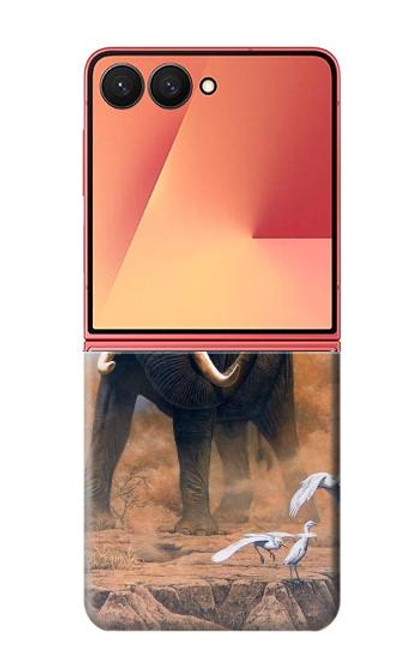 S1292 ダスティエレファントエッグレット Dusty Elephant Egrets Samsung Galaxy Z Flip 7 バックケース、フリップケース・カバー