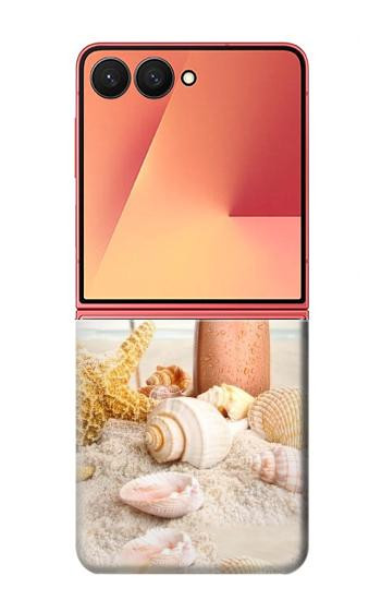 S1425 浜ときれいな貝殻 Seashells on The Beach Samsung Galaxy Z Flip 7 バックケース、フリップケース・カバー