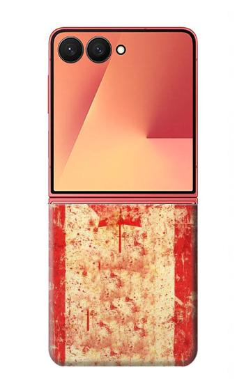S1603 カナダの国旗ヴィンテージ Canada Flag Old Vintage Samsung Galaxy Z Flip 7 バックケース、フリップケース・カバー