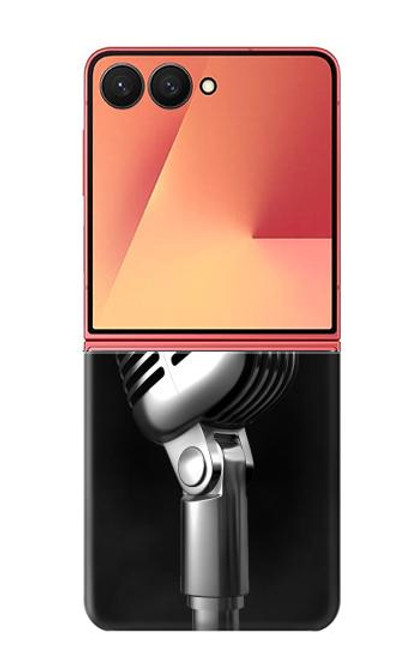 S1672 レトロ マイク ジャズ音楽 Retro Microphone Jazz Music Samsung Galaxy Z Flip 7 バックケース、フリップケース・カバー
