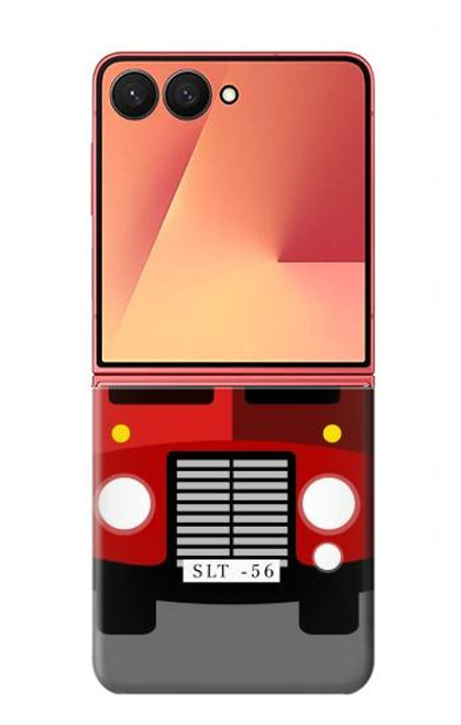 S2058 英国のダブルデッカーバスミニマリスト England British Double Decker Bus Minimalist Samsung Galaxy Z Flip 7 バックケース、フリップケース・カバー