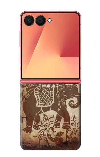 S2102 タイアート 象に仏 Thai Art Buddha on Elephant Samsung Galaxy Z Flip 7 バックケース、フリップケース・カバー