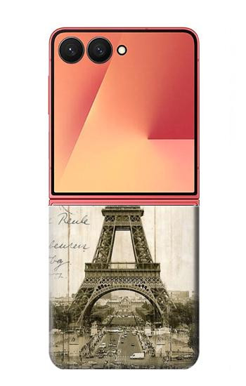 S2108 エッフェル塔パリポストカード Eiffel Tower Paris Postcard Samsung Galaxy Z Flip 7 バックケース、フリップケース・カバー