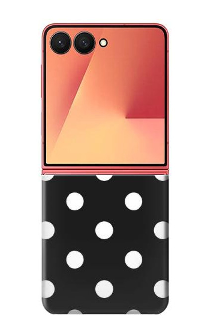S2299 黒い水玉 Black Polka Dots Samsung Galaxy Z Flip 7 バックケース、フリップケース・カバー