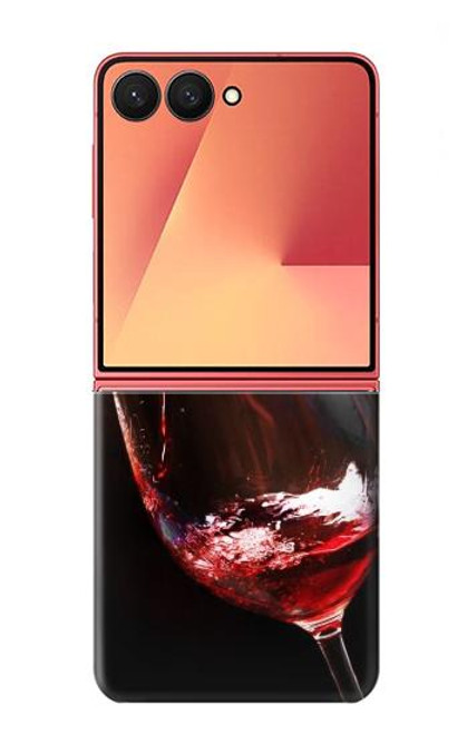 S2396 赤ワインボトルやガラス Red Wine Bottle And Glass Samsung Galaxy Z Flip 7 バックケース、フリップケース・カバー