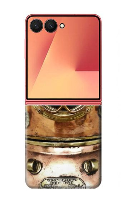 S2412 ヴィンテージ深海ダイビングヘルメット Vintage Deep Sea Diving Helmet Samsung Galaxy Z Flip 7 バックケース、フリップケース・カバー