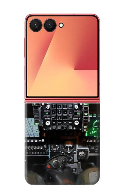 S2435 戦闘機 航空機 コックピット Fighter Jet Aircraft Cockpit Samsung Galaxy Z Flip 7 バックケース、フリップケース・カバー