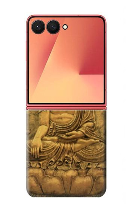 S2452 仏グラフィックプリント Buddha Bas Relief Art Graphic Printed Samsung Galaxy Z Flip 7 バックケース、フリップケース・カバー