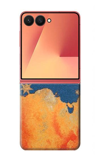 S2494 オーストラリア国旗地図ロックテクスチャ Australia Flag Map Rock Texture Samsung Galaxy Z Flip 7 バックケース、フリップケース・カバー