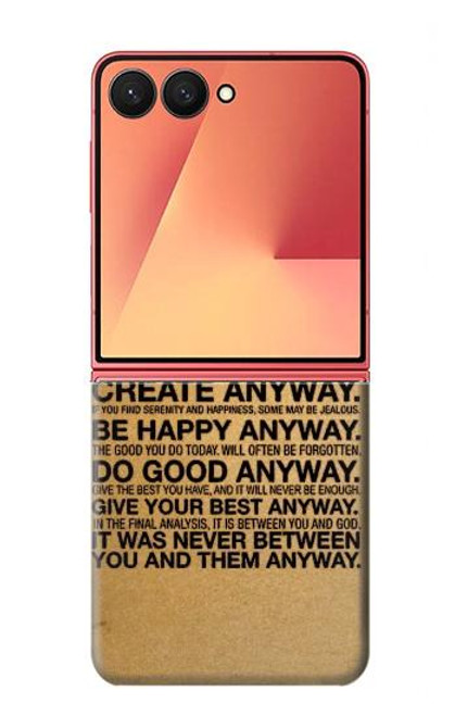 S2513 マザーテレサ とにかく引用 Mother Teresa Anyway Quotes Samsung Galaxy Z Flip 7 バックケース、フリップケース・カバー