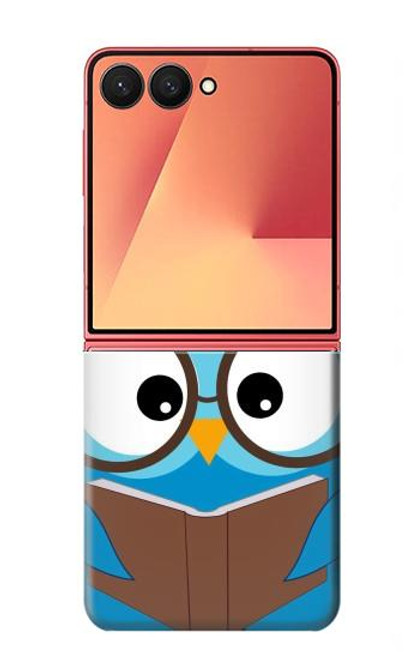 S2521 可愛いオタクフクロウ漫画 Cute Nerd Owl Cartoon Samsung Galaxy Z Flip 7 バックケース、フリップケース・カバー