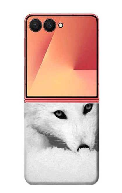 S2569 ホワイト北極キツネ White Arctic Fox Samsung Galaxy Z Flip 7 バックケース、フリップケース・カバー