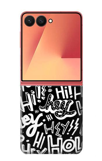 S2744 こんにちはこんにちはねえアートパターン Hey Hi Hello Art Pattern Samsung Galaxy Z Flip 7 バックケース、フリップケース・カバー