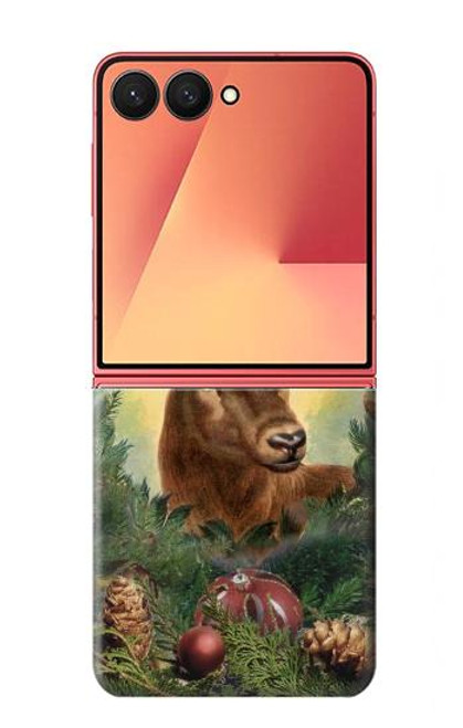 S2841 ヴィンテージ トナカイ クリスマス Vintage Reindeer Christmas Samsung Galaxy Z Flip 7 バックケース、フリップケース・カバー