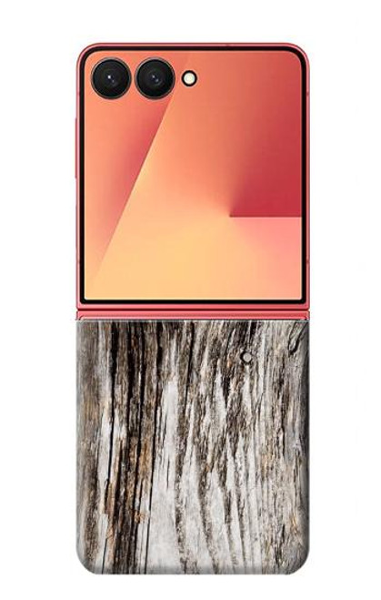 S2844 古い木材樹皮 グラフィック Old Wood Bark Printed Samsung Galaxy Z Flip 7 バックケース、フリップケース・カバー