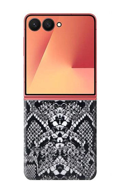 S2855 ラトルスネークスキン グラフィックプリント White Rattle Snake Skin Graphic Printed Samsung Galaxy Z Flip 7 バックケース、フリップケース・カバー
