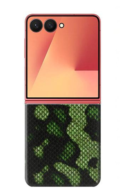 S2877 グリーンスネークスキン グラフィックプリント Green Snake Skin Graphic Printed Samsung Galaxy Z Flip 7 バックケース、フリップケース・カバー