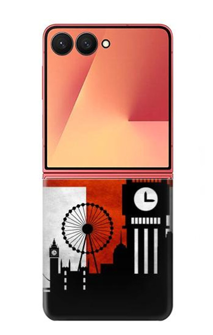 S2979 イングランドサッカー England Football Soccer Flag Samsung Galaxy Z Flip 7 バックケース、フリップケース・カバー