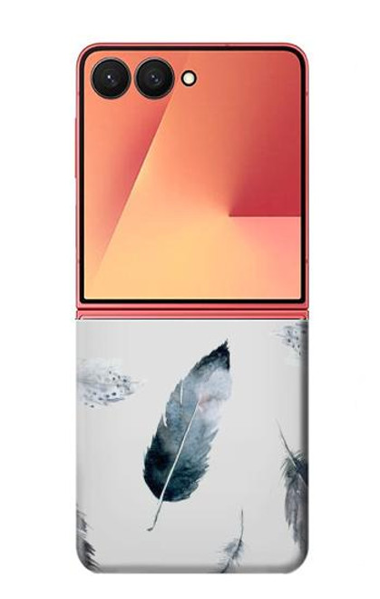 S3085 羽 Feather Paint Pattern Samsung Galaxy Z Flip 7 バックケース、フリップケース・カバー