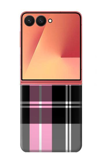 S3091 ピンクの模様のパターン Pink Plaid Pattern Samsung Galaxy Z Flip 7 バックケース、フリップケース・カバー
