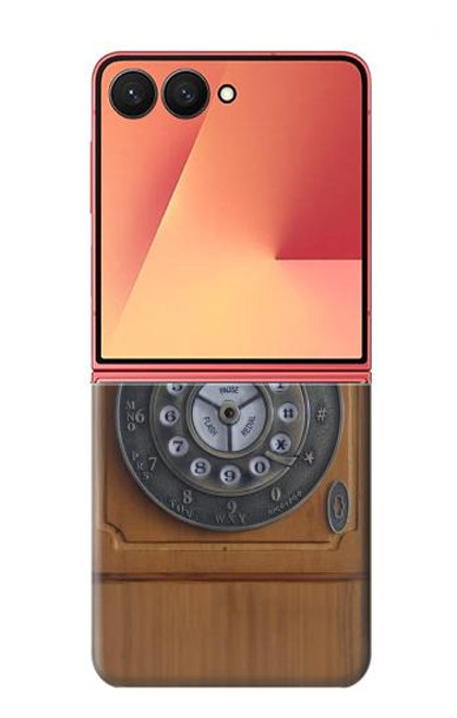 S3146 アンティークウォールレトロ電話 Antique Wall Retro Dial Phone Samsung Galaxy Z Flip 7 バックケース、フリップケース・カバー