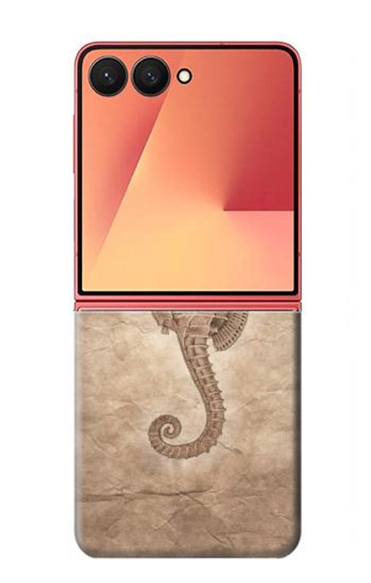 S3214 タツノオトシゴスケルトン化石 Seahorse Skeleton Fossil Samsung Galaxy Z Flip 7 バックケース、フリップケース・カバー
