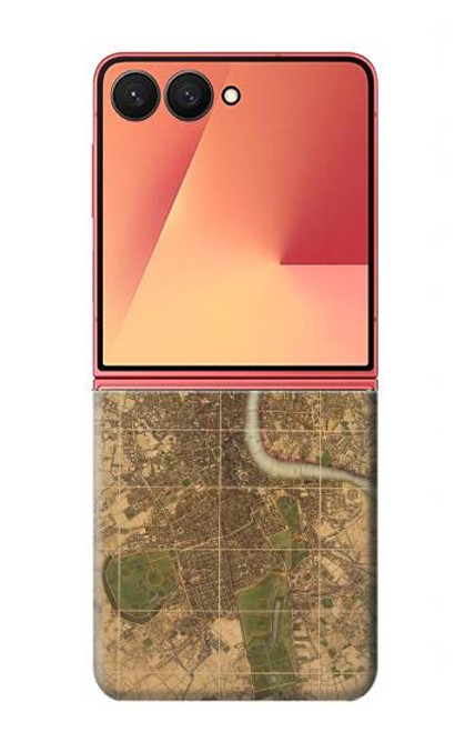 S3230 ロンドンのヴィンテージマップ Vintage Map of London Samsung Galaxy Z Flip 7 バックケース、フリップケース・カバー