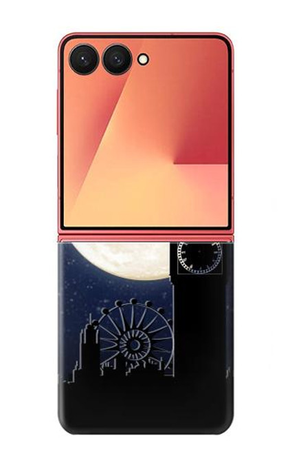 S3249 ピーター・パン Peter Pan Fly Full Moon Night Samsung Galaxy Z Flip 7 バックケース、フリップケース・カバー
