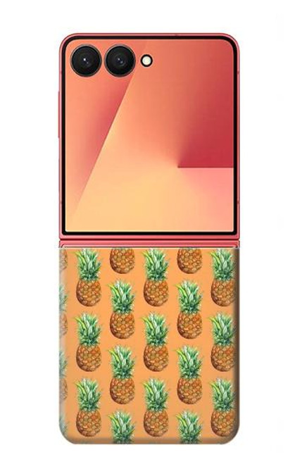 S3258 パイナップル柄 Pineapple Pattern Samsung Galaxy Z Flip 7 バックケース、フリップケース・カバー