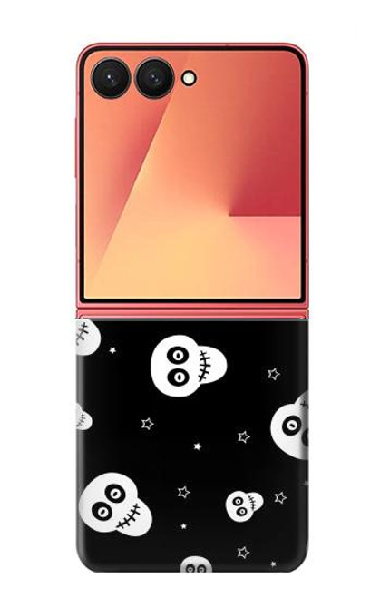 S3261 スマイルスカルハロウィーンのパターン Smile Skull Halloween Pattern Samsung Galaxy Z Flip 7 バックケース、フリップケース・カバー