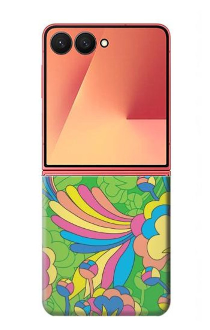 S3273 フラワーラインアートパターン Flower Line Art Pattern Samsung Galaxy Z Flip 7 バックケース、フリップケース・カバー