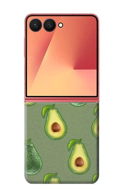 S3285 アボカドパターン Avocado Fruit Pattern Samsung Galaxy Z Flip 7 バックケース、フリップケース・カバー