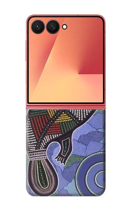 S3387 カモノハシオーストラリアのアボリジニアート Platypus Australian Aboriginal Art Samsung Galaxy Z Flip 7 バックケース、フリップケース・カバー