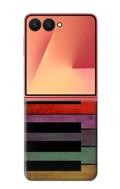 S3451 カラフルなピアノ Colorful Piano Samsung Galaxy Z Flip 7 バックケース、フリップケース・カバー