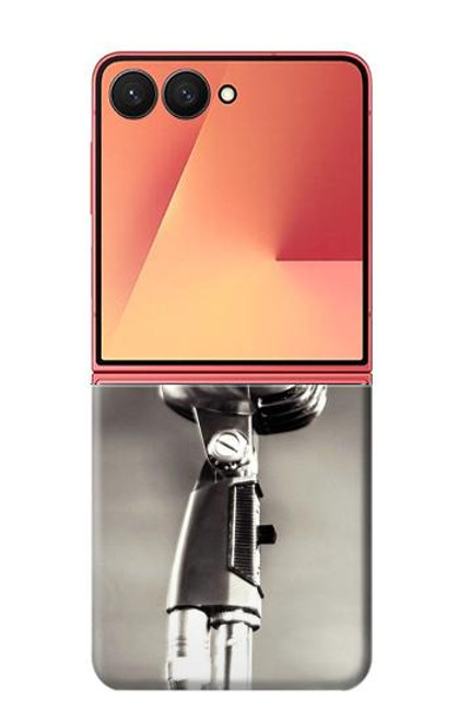 S3495 ヴィンテージのマイク Vintage Microphone Samsung Galaxy Z Flip 7 バックケース、フリップケース・カバー