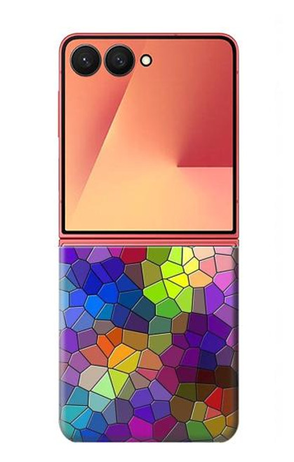 S3677 カラフルなレンガのモザイク Colorful Brick Mosaics Samsung Galaxy Z Flip 7 バックケース、フリップケース・カバー