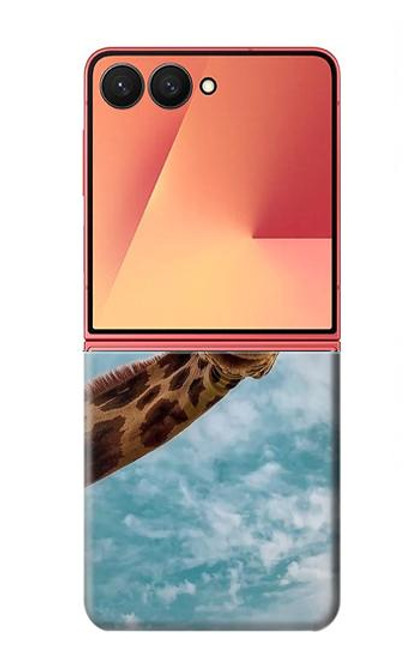 S3680 かわいいスマイルキリン Cute Smile Giraffe Samsung Galaxy Z Flip 7 バックケース、フリップケース・カバー
